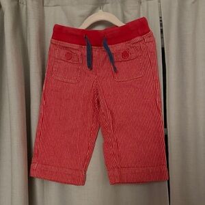 Mini Boden Red Striped Kids Cropped Pants